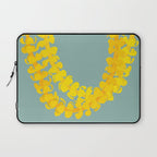 Puakenikeni lei drape on blue Laptop Sleeve Gallery Image 1