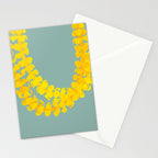 Puakenikeni lei drape on blue Stationery Card Gallery Image 2
