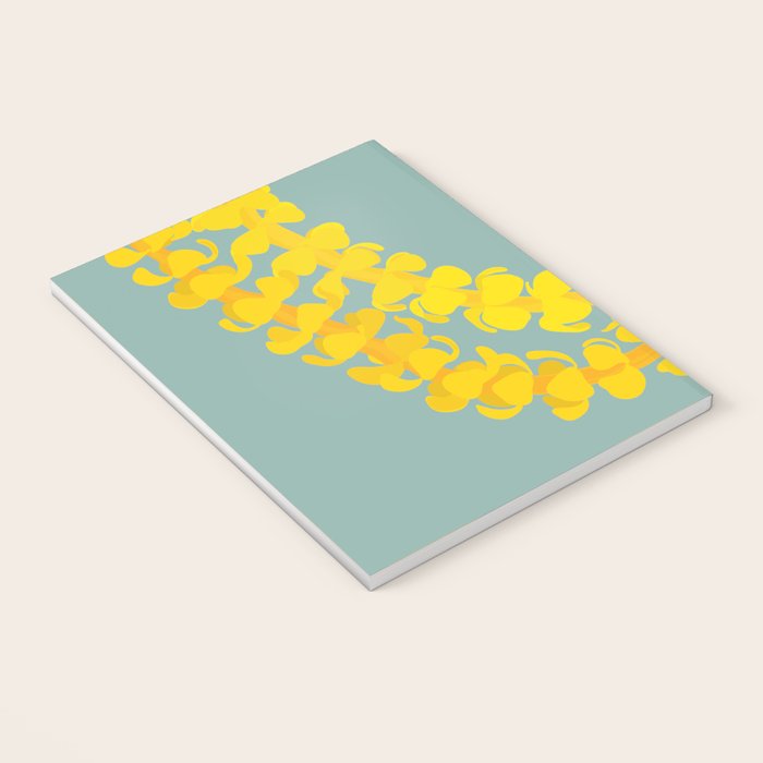 Puakenikeni lei drape on blue Notebook Gallery Image 3