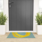 Puakenikeni lei drape on blue Welcome Mat Gallery Image 3