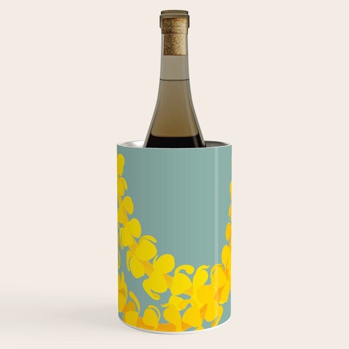 Puakenikeni lei drape on blue Wine Chiller Gallery Image 1