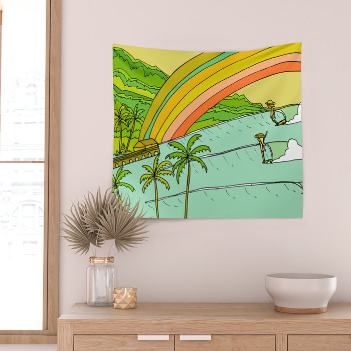 Surf Paradise Rainbow of Happiness Wall Tapestry Gallery Image 2