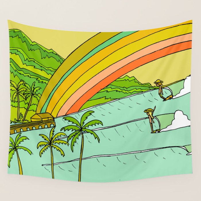 Surf Paradise Rainbow of Happiness Wall Tapestry Gallery Image 4