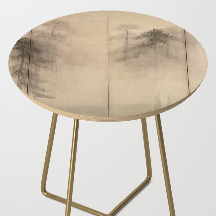 Pine Trees Six-Fold Azuchi-Momoyama Period Japanese Screen - Hasegawa Tohaku Side Table Gallery Image 2