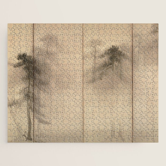 Pine Trees Six-Fold Azuchi-Momoyama Period Japanese Screen - Hasegawa Tohaku Jigsaw Puzzle Gallery Image 1