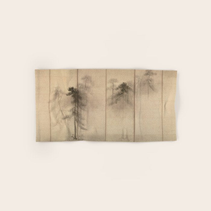 Pine Trees Six-Fold Azuchi-Momoyama Period Japanese Screen - Hasegawa Tohaku Towels Gallery Image 1
