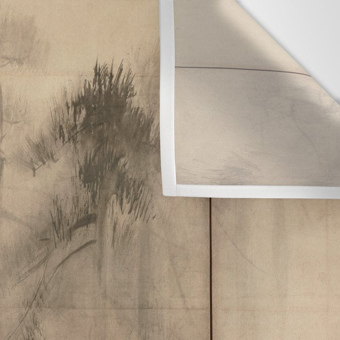Pine Trees Six-Fold Azuchi-Momoyama Period Japanese Screen - Hasegawa Tohaku Wall Tapestry Gallery Image 3
