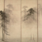 Pine Trees Six-Fold Azuchi-Momoyama Period Japanese Screen - Hasegawa Tohaku Coffee Mug Gallery Image 2