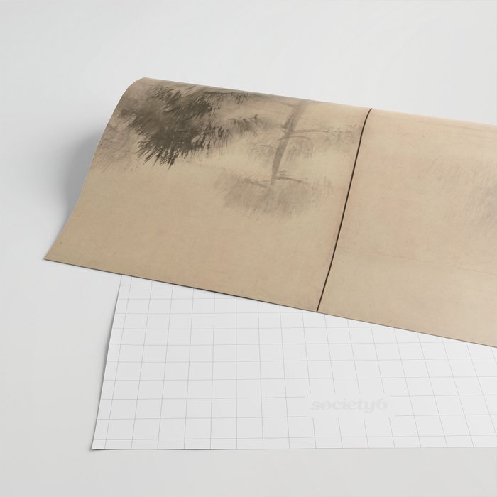 Pine Trees Six-Fold Azuchi-Momoyama Period Japanese Screen - Hasegawa Tohaku Wrapping Paper Gallery Image 2
