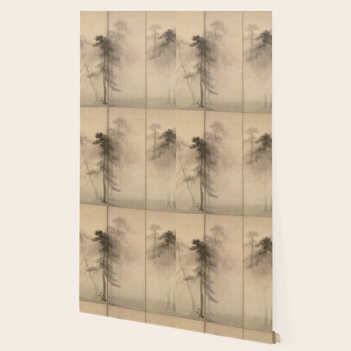 Pine Trees Six-Fold Azuchi-Momoyama Period Japanese Screen - Hasegawa Tohaku Wallpaper Gallery Image 2