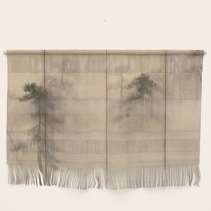 Pine Trees Six-Fold Azuchi-Momoyama Period Japanese Screen - Hasegawa Tohaku Wall Hanging Gallery Image 1
