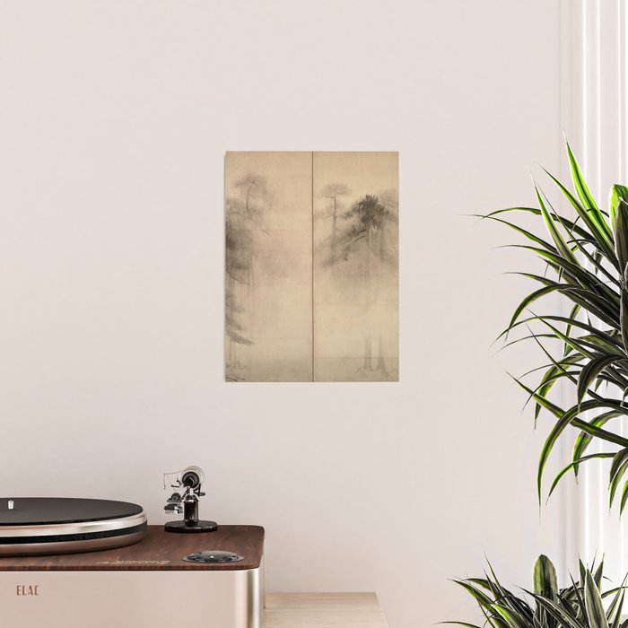 Pine Trees Six-Fold Azuchi-Momoyama Period Japanese Screen - Hasegawa Tohaku Poster Gallery Image 2