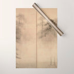 Pine Trees Six-Fold Azuchi-Momoyama Period Japanese Screen - Hasegawa Tohaku Wrapping Paper Gallery Image 1