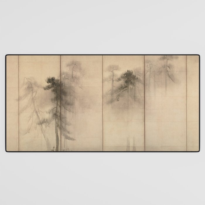 Pine Trees Six-Fold Azuchi-Momoyama Period Japanese Screen - Hasegawa Tohaku Desk Mat Gallery Image 3