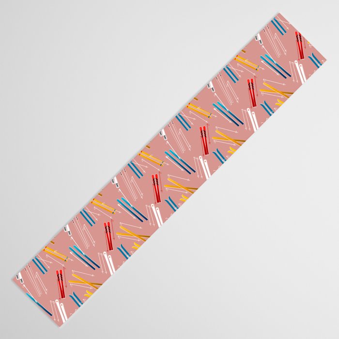 Colorful Ski Illustration and Pattern no 2 Table Runner Gallery Image 3