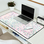 Festive, Floral Prints, Pink and Green, Modern Print Art Desk Mat Gallery Image 2