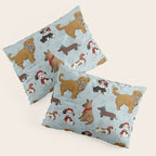 Christmas Puppies, Holiday Dog Print, Cute Puppy Pattern, Winter Pups Pillow Sham Gallery Image 3