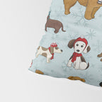 Christmas Puppies, Holiday Dog Print, Cute Puppy Pattern, Winter Pups Pillow Sham Gallery Image 4