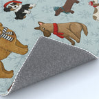 Christmas Puppies, Holiday Dog Print, Cute Puppy Pattern, Winter Pups Rug Gallery Image 4