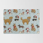 Christmas Puppies, Holiday Dog Print, Cute Puppy Pattern, Winter Pups Rug Gallery Image 2