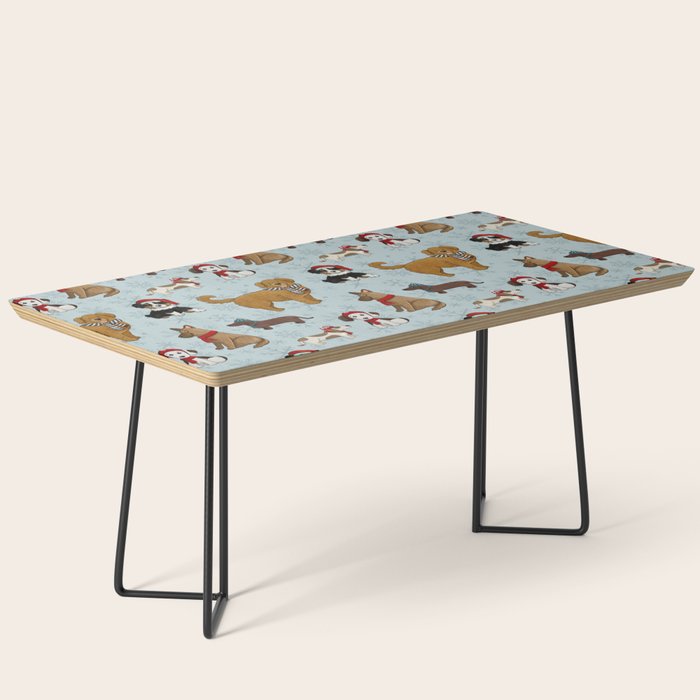 Christmas Puppies, Holiday Dog Print, Cute Puppy Pattern, Winter Pups Coffee Table Gallery Image 1