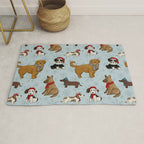 Christmas Puppies, Holiday Dog Print, Cute Puppy Pattern, Winter Pups Rug Gallery Image 1