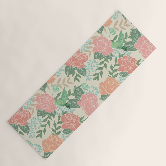 Victorian Garden with Hummingbird Yoga Mat Gallery Image 1