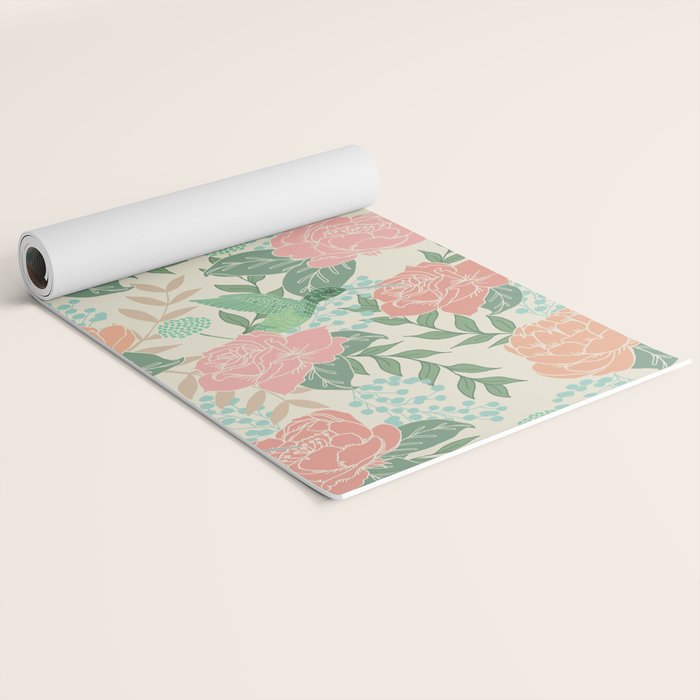 Victorian Garden with Hummingbird Yoga Mat Gallery Image 2