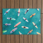 Surfers Traffic Jam Outdoor Rug Gallery Image 1