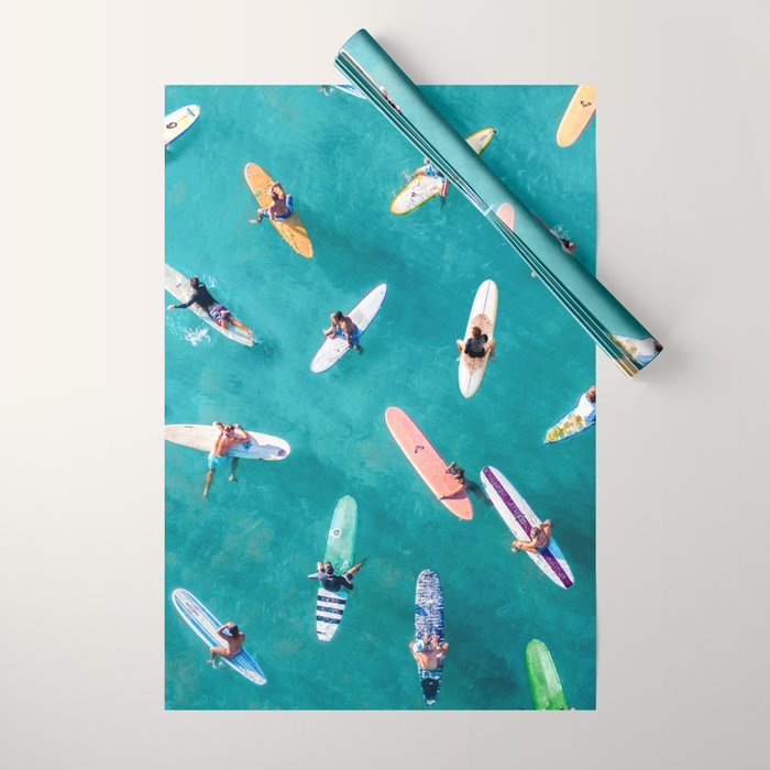 Surfers Traffic Jam Wrapping Paper Gallery Image 1