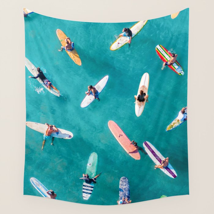 Surfers Traffic Jam Wall Tapestry Gallery Image 1