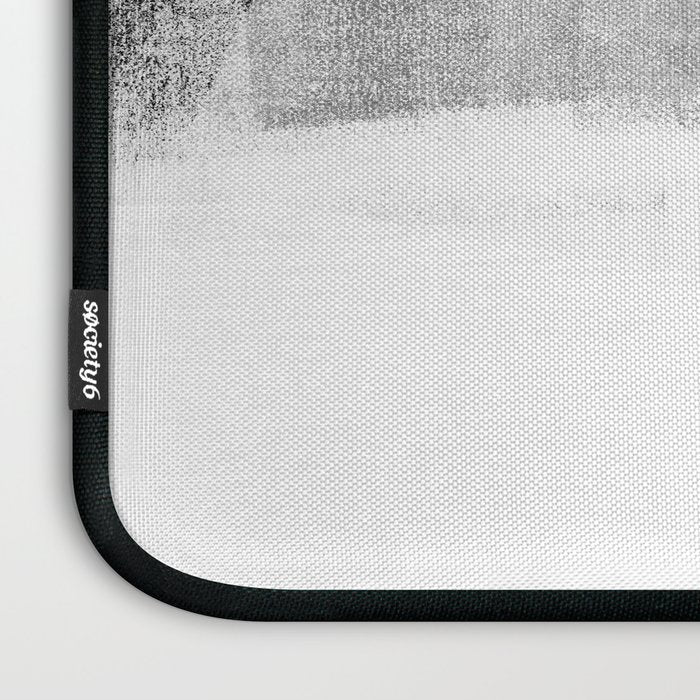 Grey and White Minimalist Geometric Abstract Laptop Sleeve Gallery Image 3