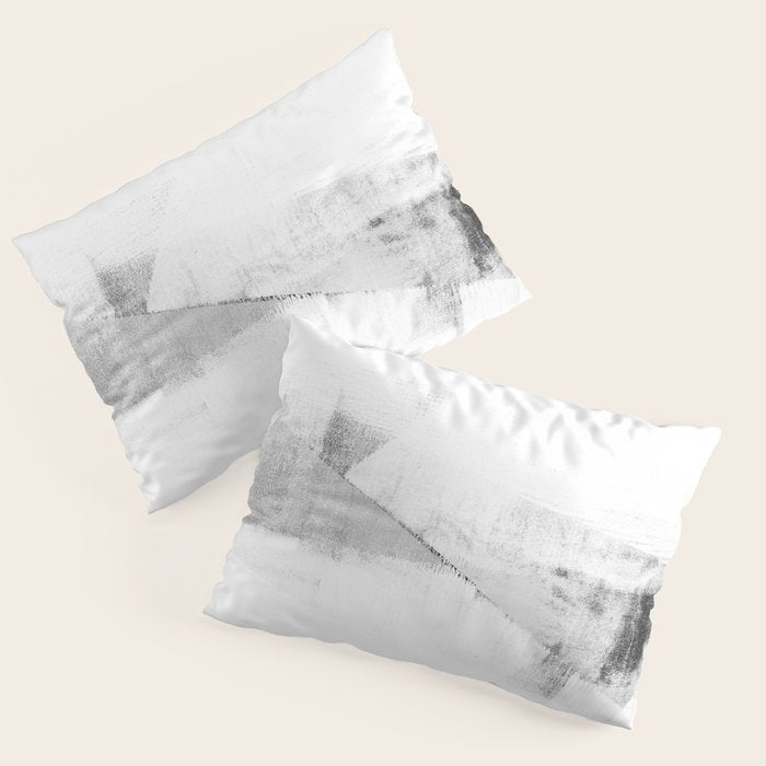 Grey and White Minimalist Geometric Abstract Pillow Sham Gallery Image 1