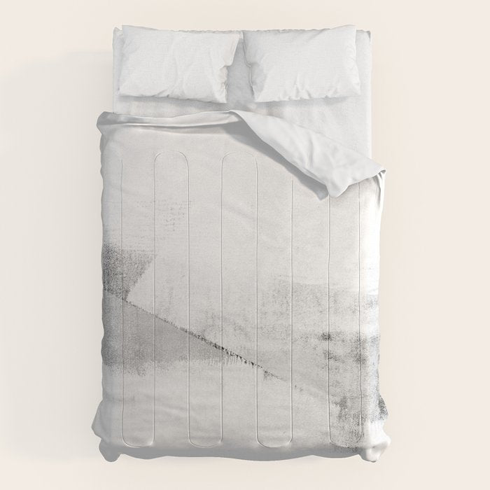 Grey and White Minimalist Geometric Abstract Comforter Gallery Image 1
