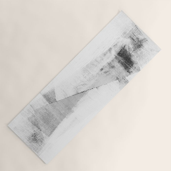 Grey and White Minimalist Geometric Abstract Yoga Mat Gallery Image 1