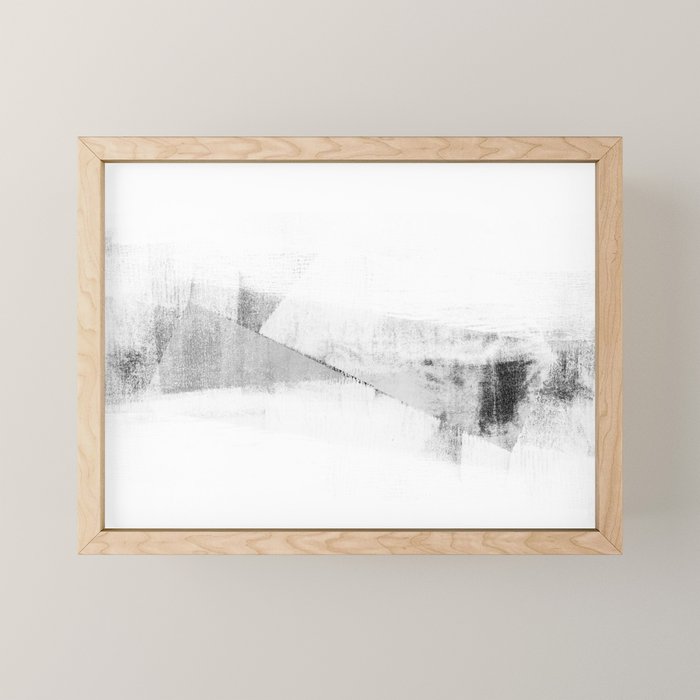 Grey and White Minimalist Geometric Abstract Mini Art Print Gallery Image 1