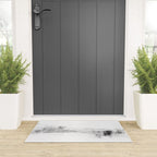 Grey and White Minimalist Geometric Abstract Welcome Mat Gallery Image 3