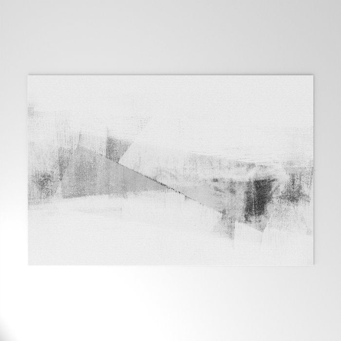 Grey and White Minimalist Geometric Abstract Welcome Mat Gallery Image 1