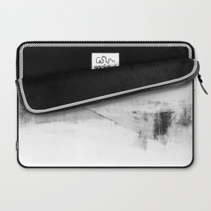 Grey and White Minimalist Geometric Abstract Laptop Sleeve Gallery Image 2