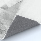 Grey and White Minimalist Geometric Abstract Rug Gallery Image 4