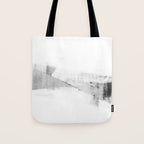 Grey and White Minimalist Geometric Abstract Tote Bag Gallery Image 1
