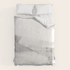 Grey and White Minimalist Geometric Abstract Comforter Gallery Image 6