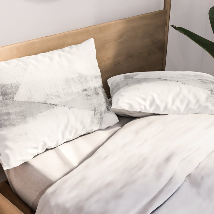 Grey and White Minimalist Geometric Abstract Pillow Sham Gallery Image 2
