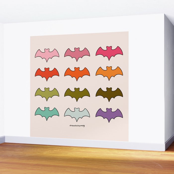 Rainbow Bats Wall Mural Gallery Image 2