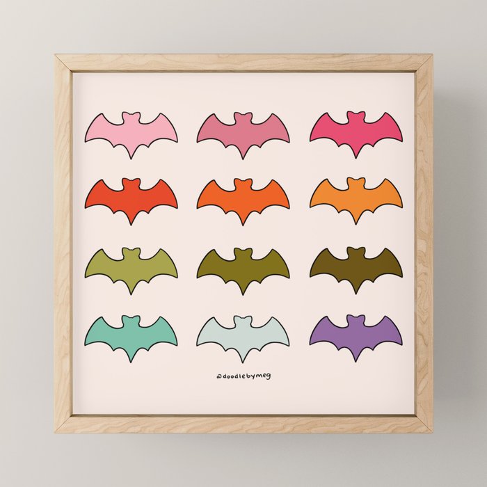 Rainbow Bats Mini Art Print Gallery Image 1