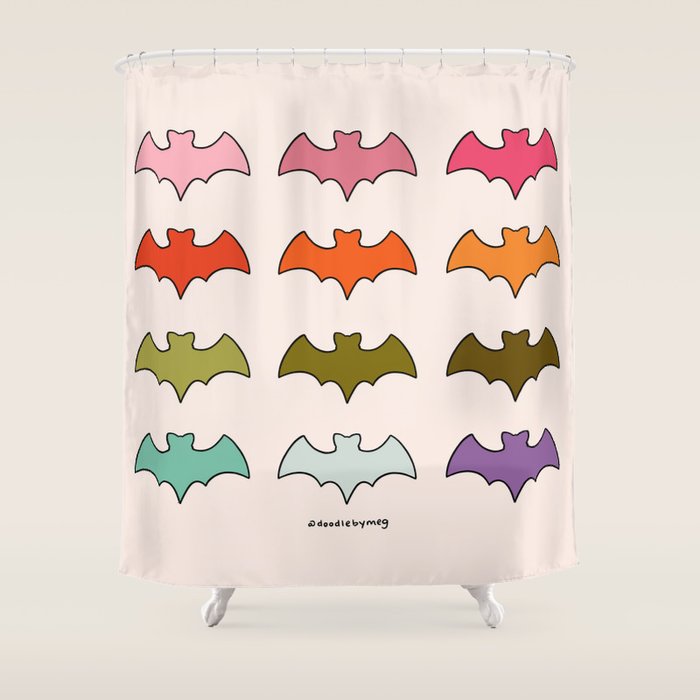Rainbow Bats Shower Curtain Gallery Image 1