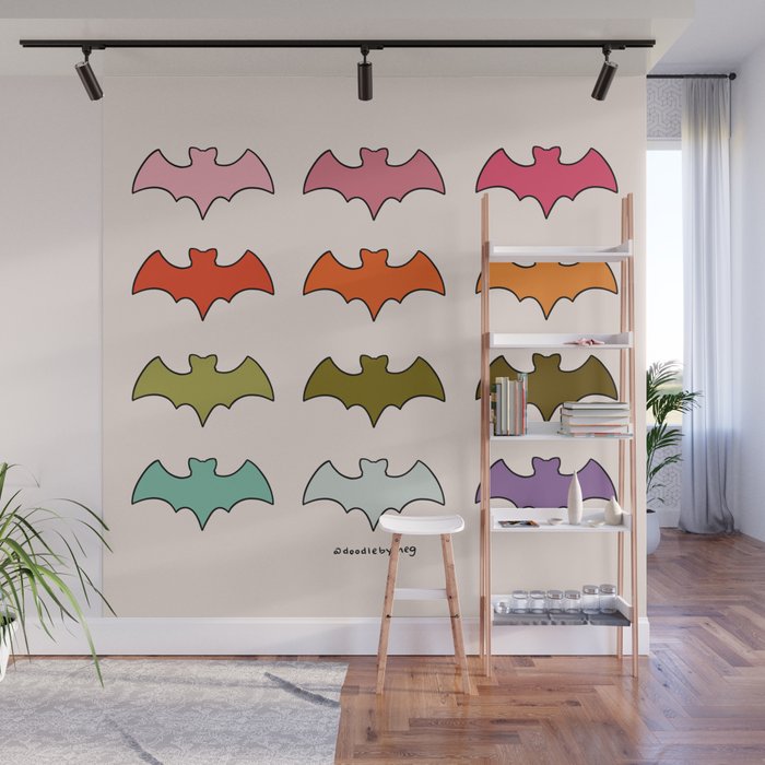 Rainbow Bats Wall Mural Gallery Image 1