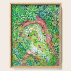 Tropical Vacay | Rainforest Jungle Botanical Lush Nature | Summer Lake People Swim | Boho Painting Serving Tray Gallery Image 1