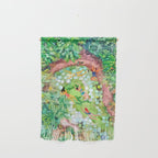 Tropical Vacay | Rainforest Jungle Botanical Lush Nature | Summer Lake People Swim | Boho Painting Wall Hanging Gallery Image 1