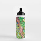 Tropical Vacay | Rainforest Jungle Botanical Lush Nature | Summer Lake People Swim | Boho Painting Water Bottle Gallery Image 2